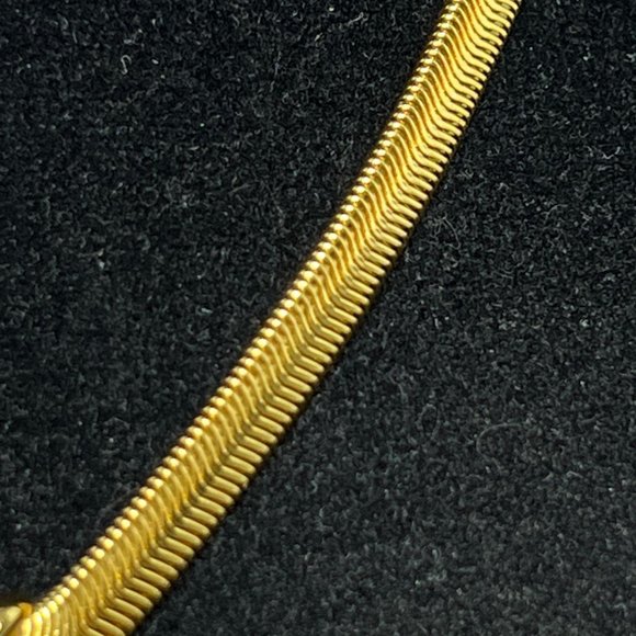 Vintage Monet Gold Tone Snake Chain Choker Necklace 15" (4234) - Picture 4 of 7